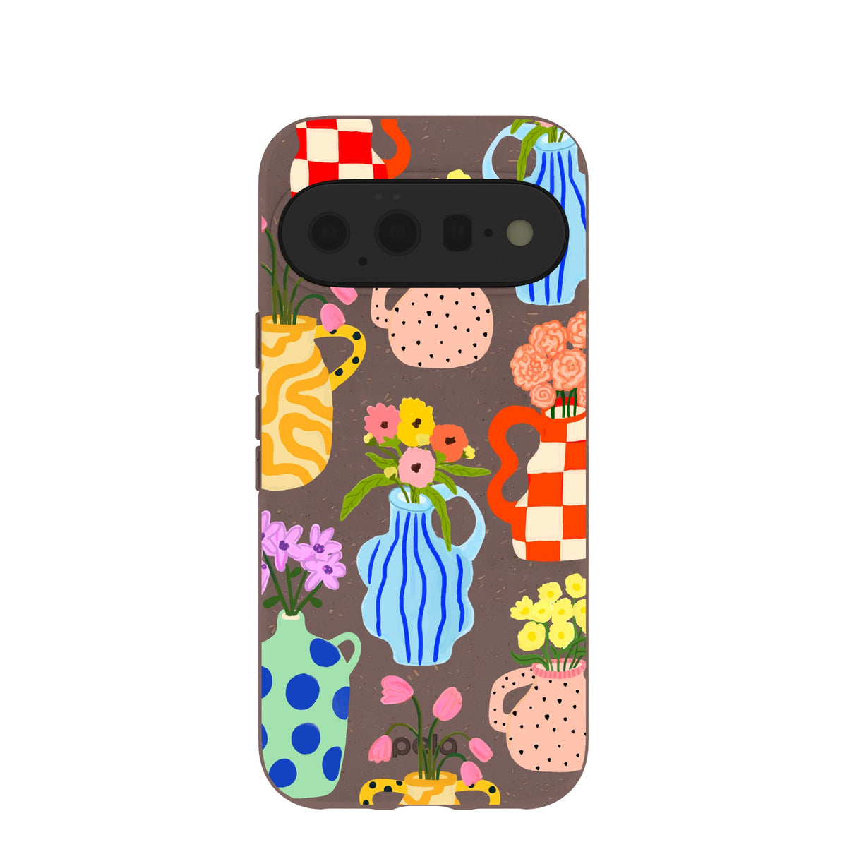 Chocolate Brown Bloom Ceramics Google Pixel 11 Case