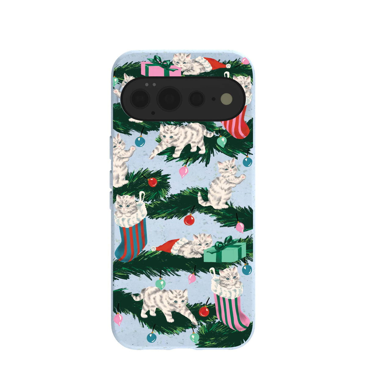 Powder Blue Christmas Kittens Google Pixel 11 Pro XL Case