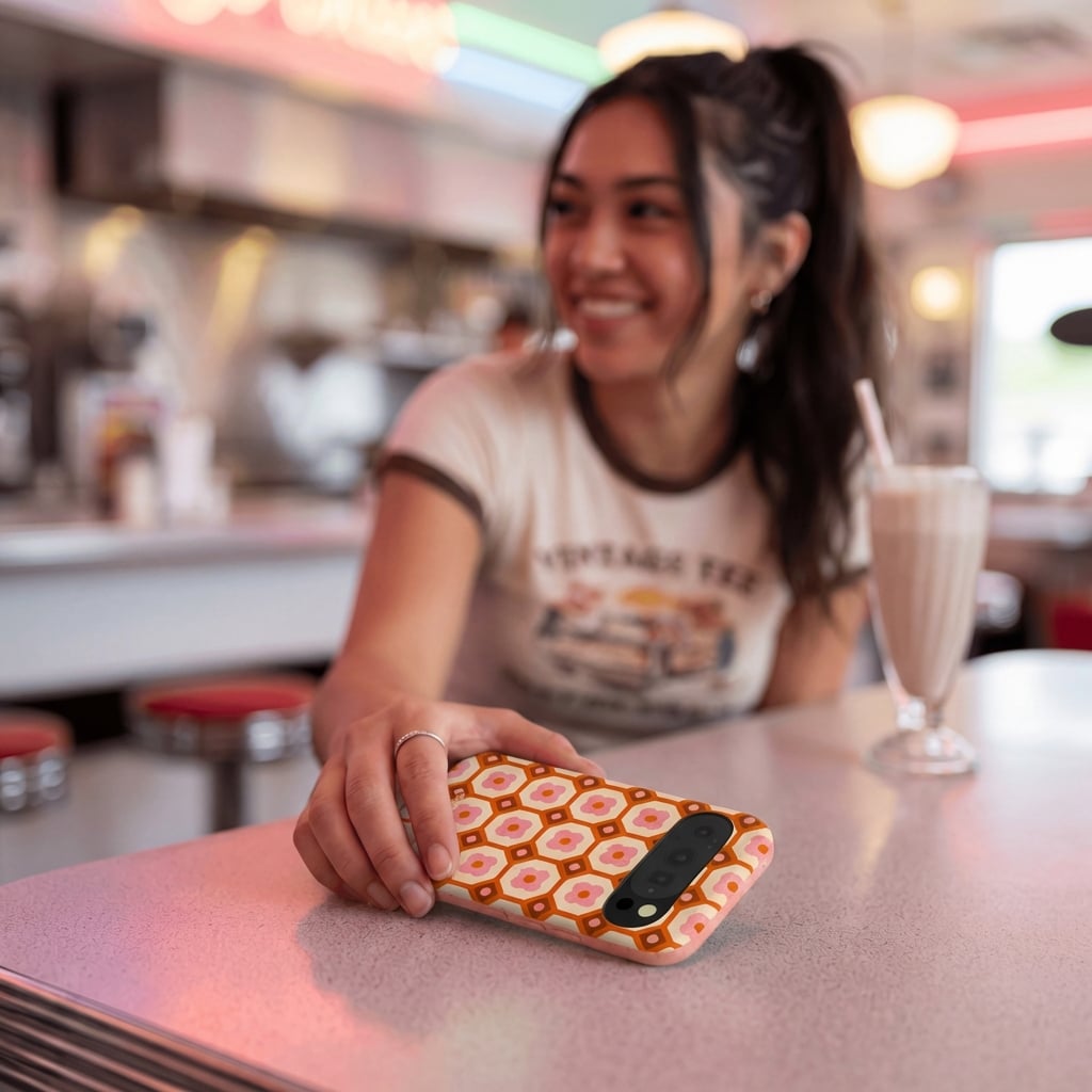 Bubblegum Pink Retro Tiles Google Pixel 10/10 Pro Case