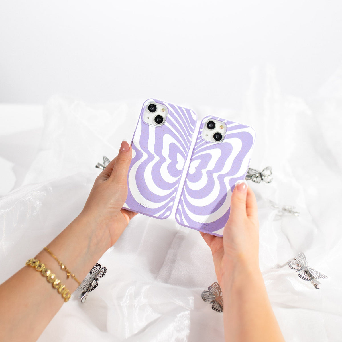 Lavender Flutter Left iPhone 17 Pro Case