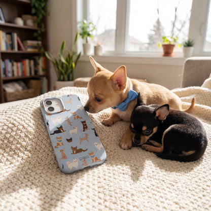 Powder Blue Chihuahua Charms iPhone 17 Pro Max Case