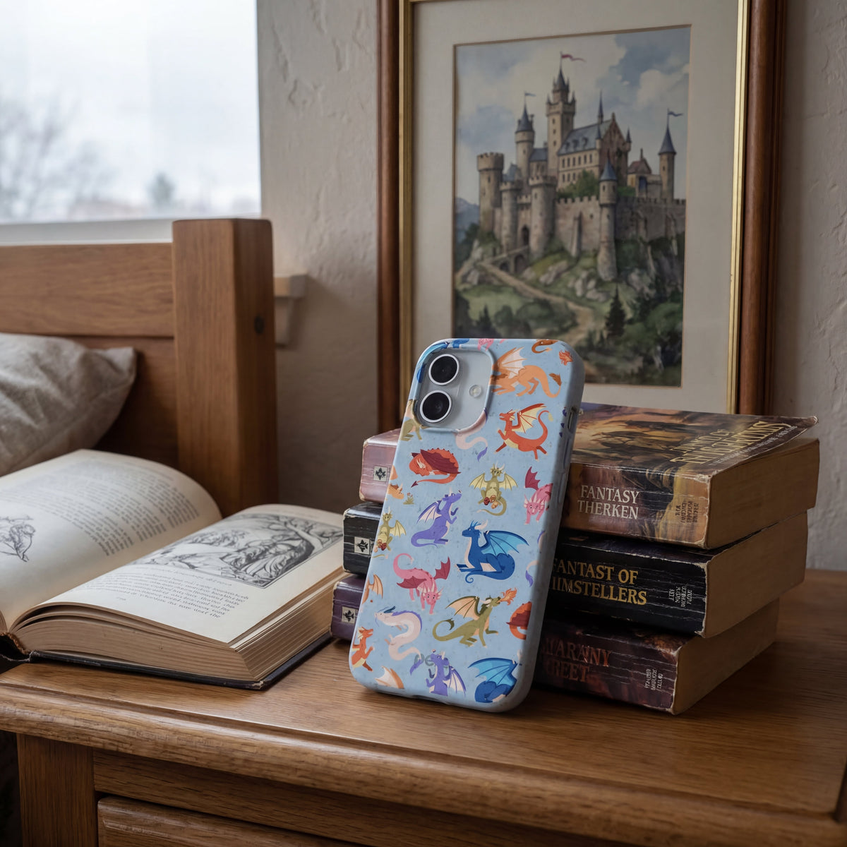 Powder Blue Dragon Cuties iPhone 17 Pro Case