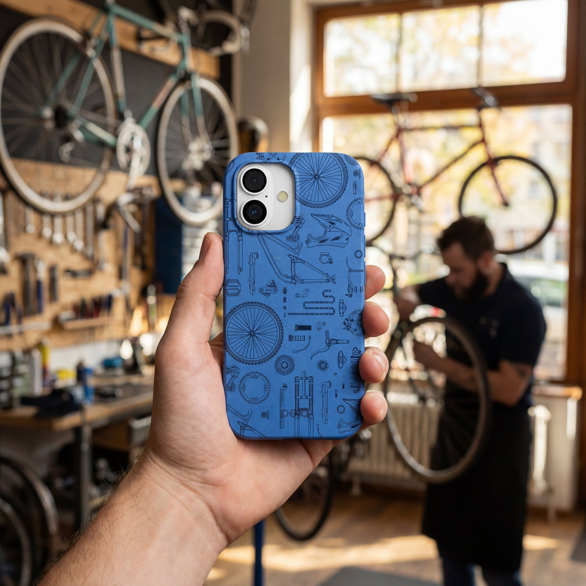 Electric Blue Changing Gears iPhone 17 Pro Case