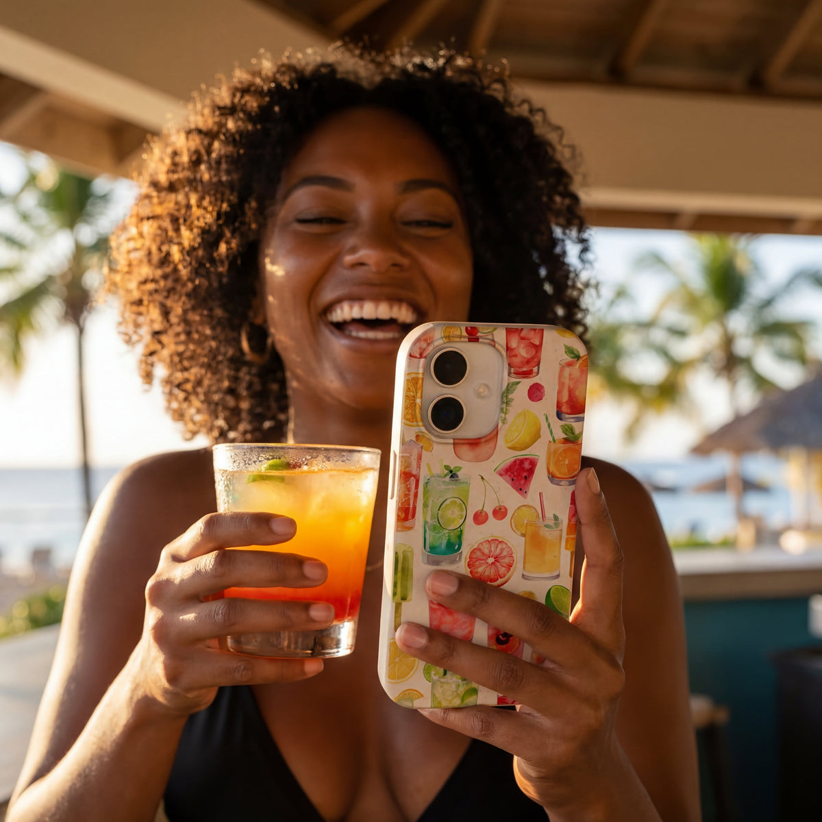 Seashell Sunset Sips iPhone 17 Pro Case