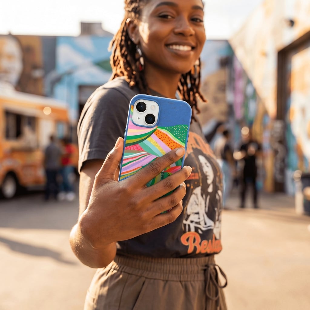 Electric Blue Bloomstatic iPhone 17 Pro Case