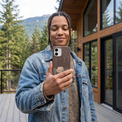 Chocolate Brown Hidden Cabin iPhone 17 Case