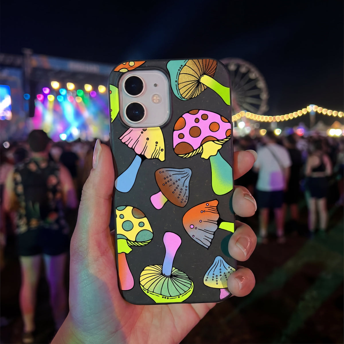 Black Mushroom Party iPhone Air Case