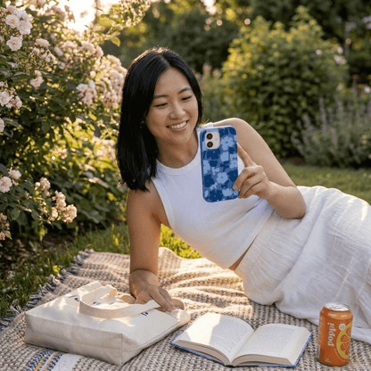 Electric Blue Daydream Blooms iPhone 17 Pro Case