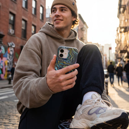 Black Space Waves iPhone 16e/17e Case
