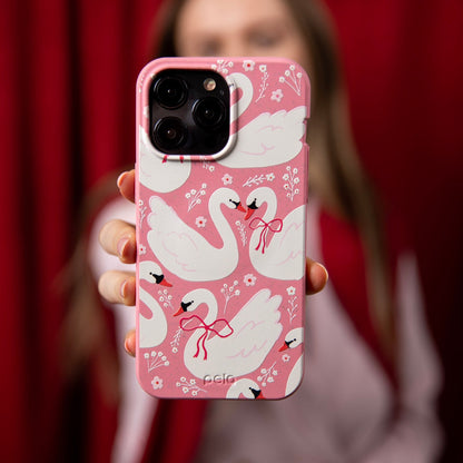 Bubblegum Pink Swan Garden iPhone 16e/17e Case