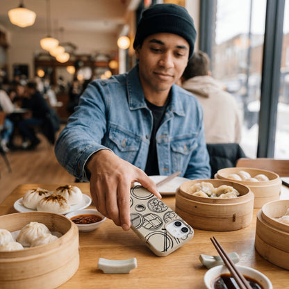 London Fog Dimsum Doodles iPhone 16e/17e Case