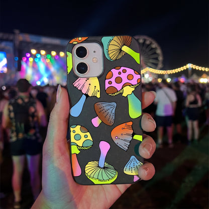 Black Mushroom Party iPhone 16e/17e Case