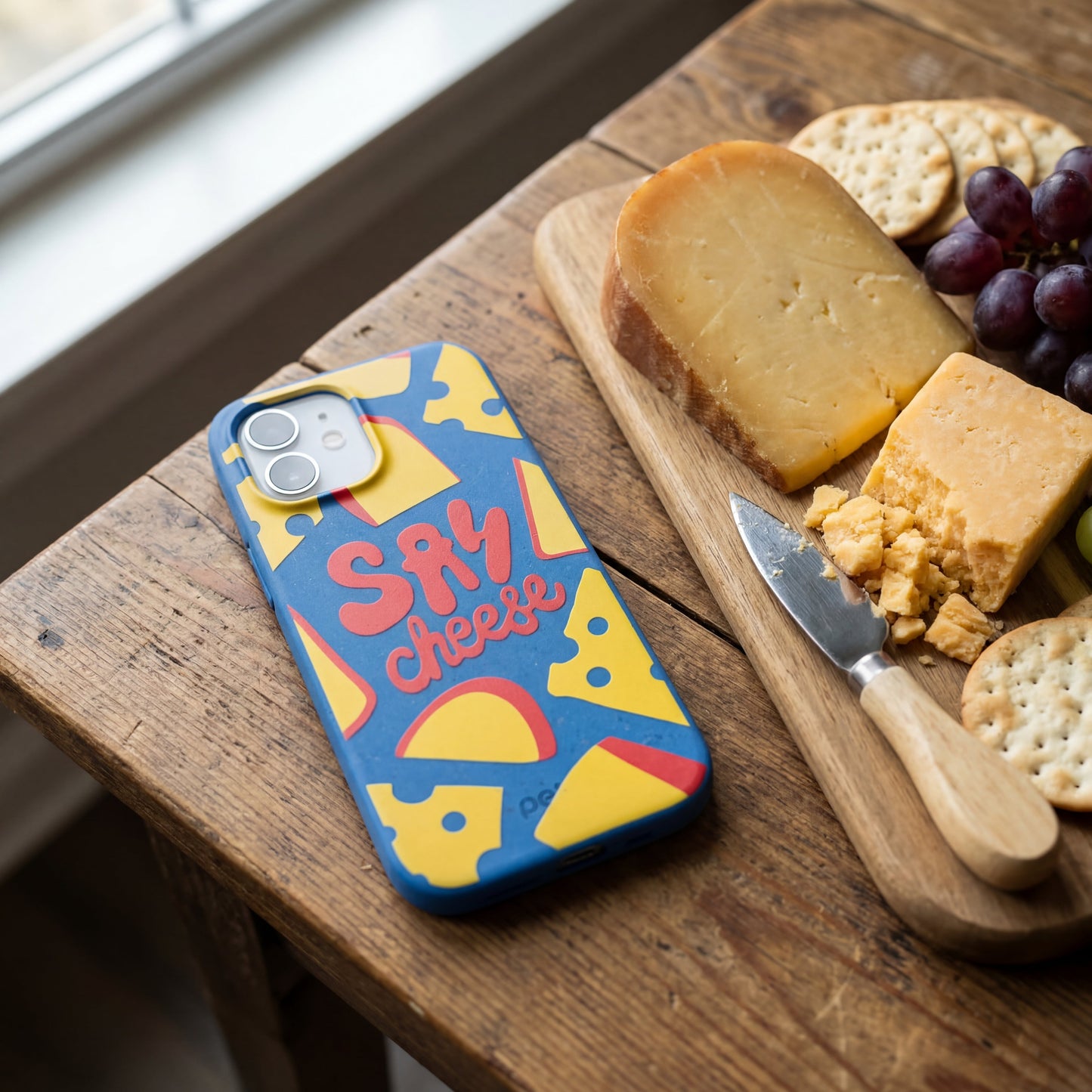 Electric Blue Say Cheese iPhone 16e/17e Case