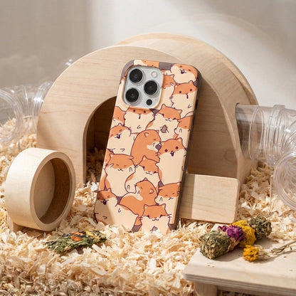 Chocolate Brown Happy Hamsters iPhone 16e/17e Case