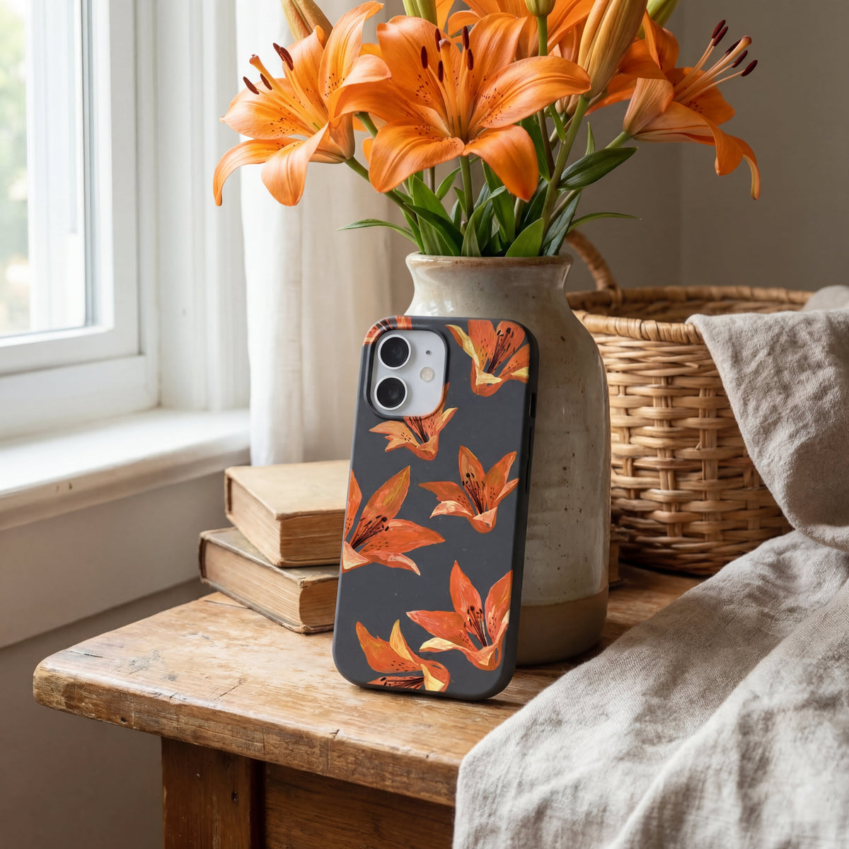 Black Tiger Lily iPhone 17 Pro Max Case