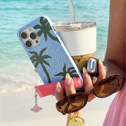 Powder Blue Palm Echo iPhone 17 Pro Max Case