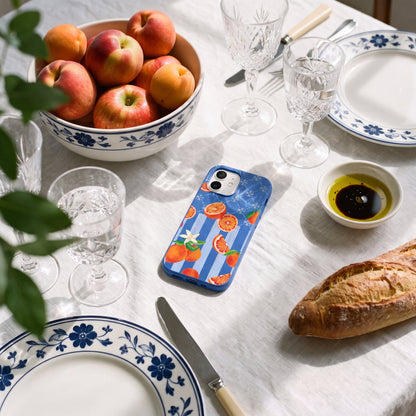 Electric Blue Tarocco Orange Tile iPhone 17 Pro Max Case