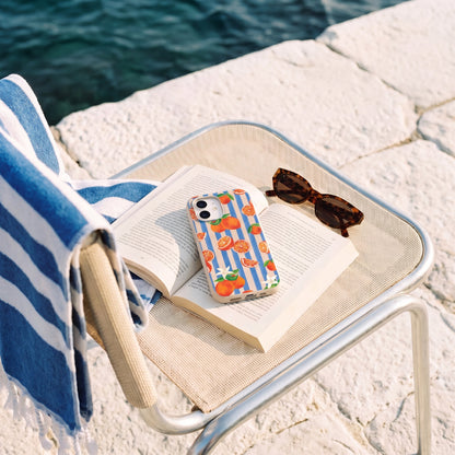 Seashell Blood Orange Stripes iPhone 17 Pro Max Case