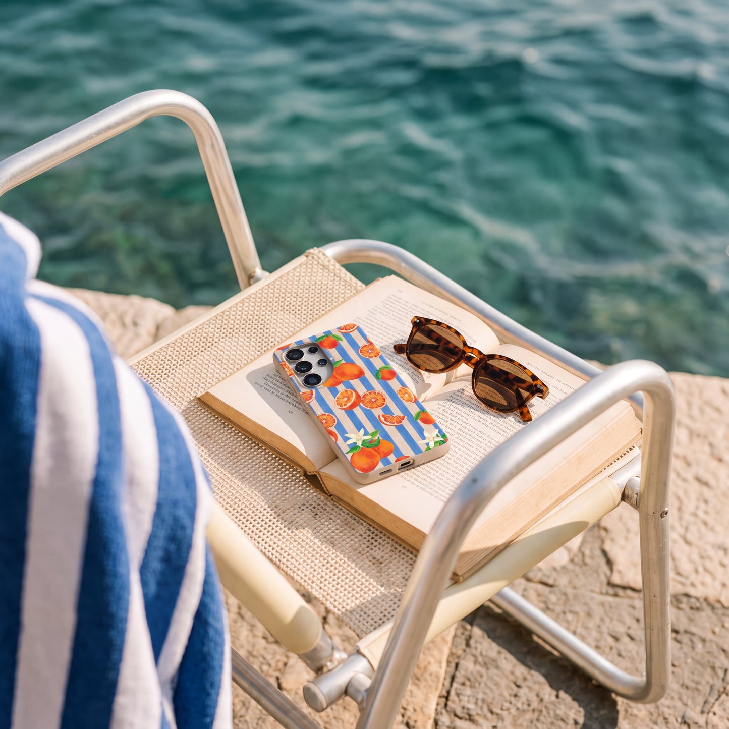 Seashell Blood Orange Stripes Samsung Galaxy S26+(Plus) Case