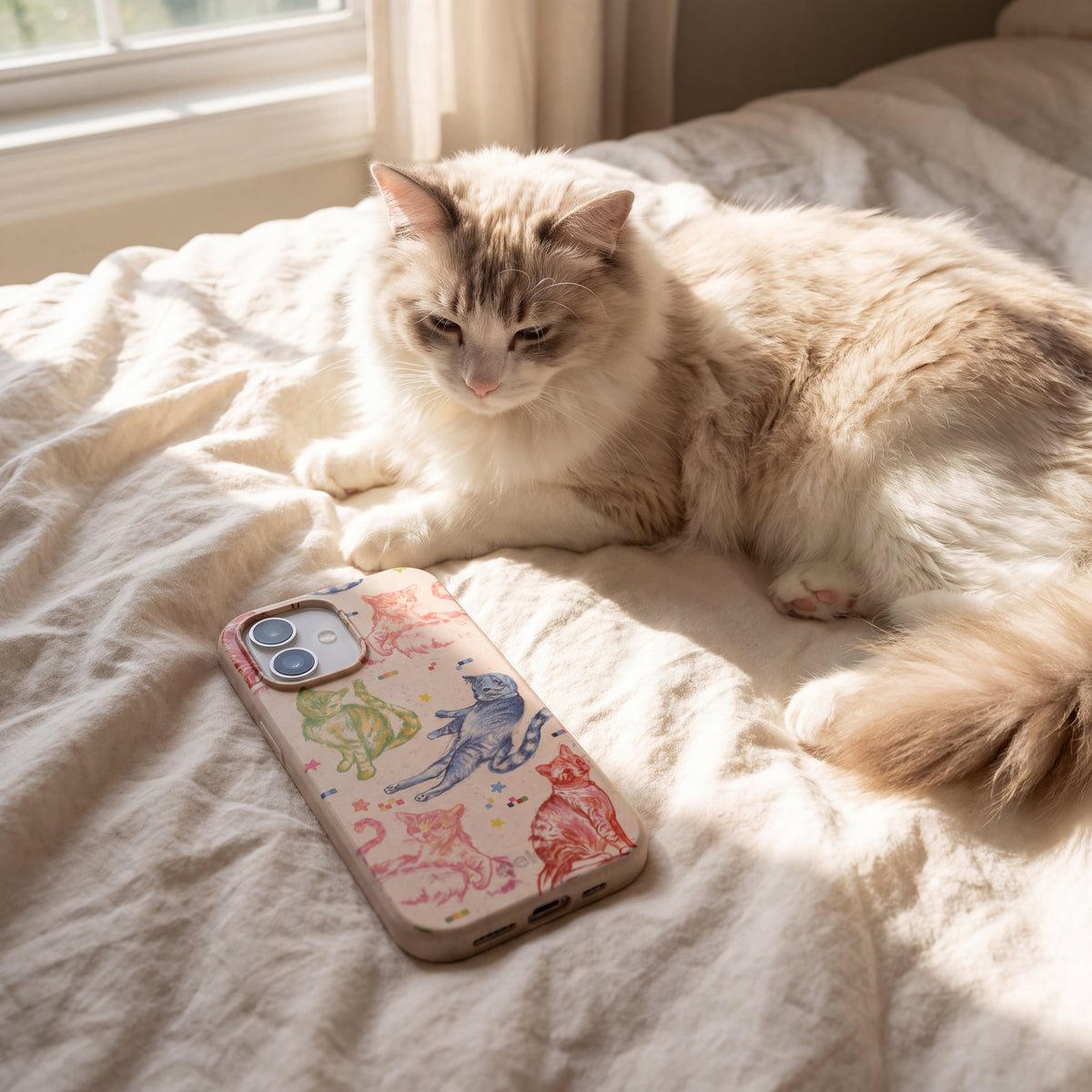 Seashell Cat Sketchbook iPhone Air Case