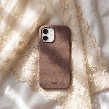 Chocolate Brown Lace Botanica iPhone Air Case