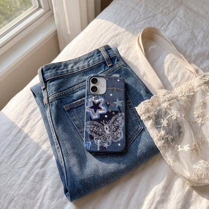 Navy Blue Double Denim iPhone 17 Pro Case