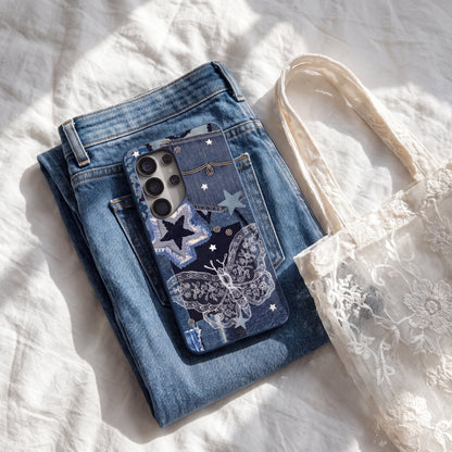 Navy Blue Double Denim Samsung Galaxy S26+(Plus) Case