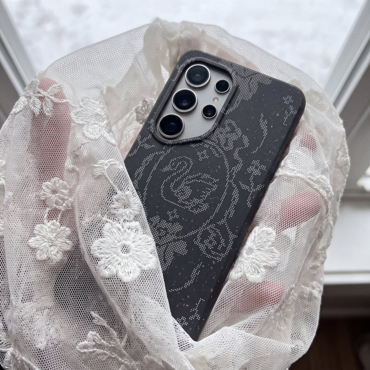 Black Studded Swan Samsung Galaxy S26 Case