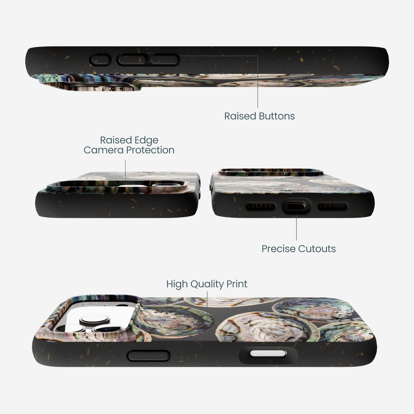 Black Abalone Shells iPhone 17 Pro Max Case