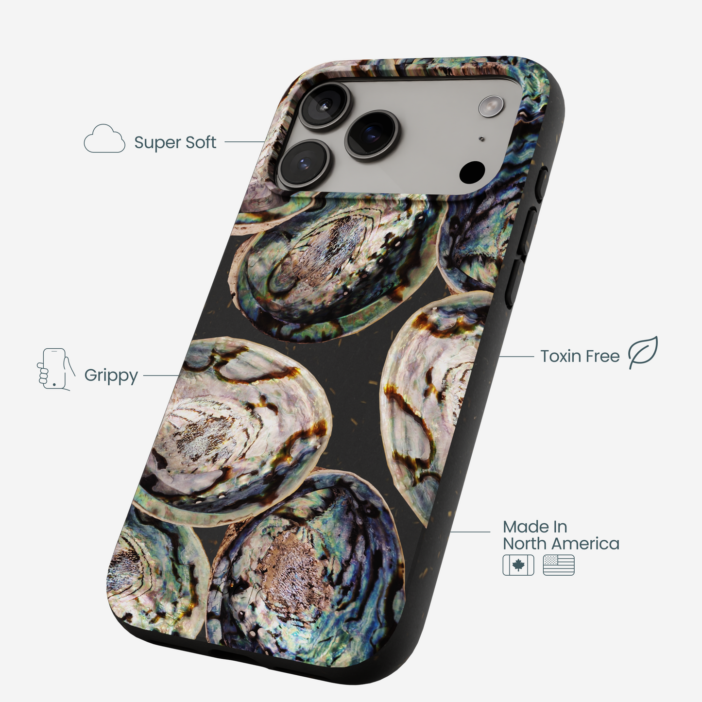 Black Abalone Shells iPhone 17 Pro Max Case