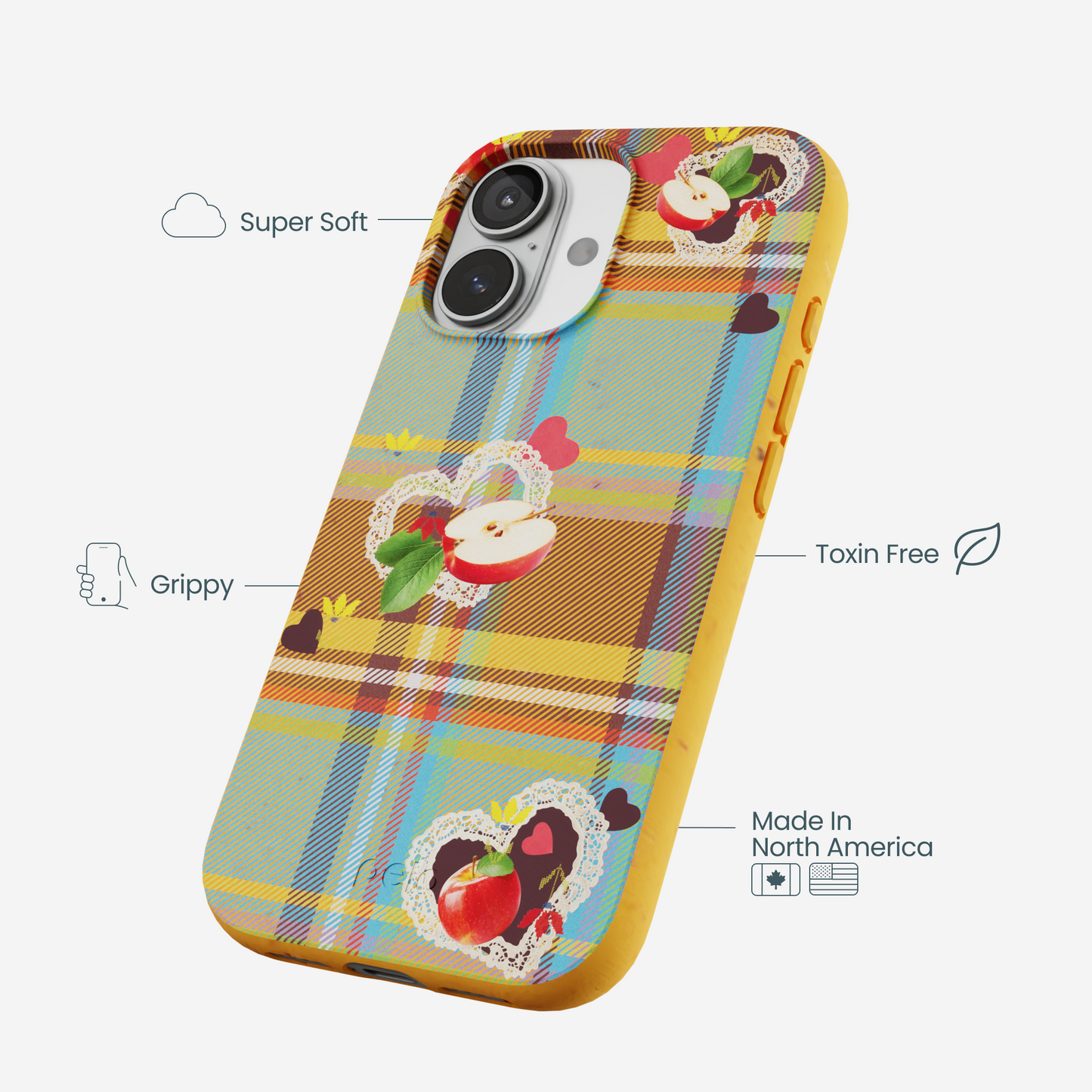 Honey Apple Plaid iPhone 17 Case