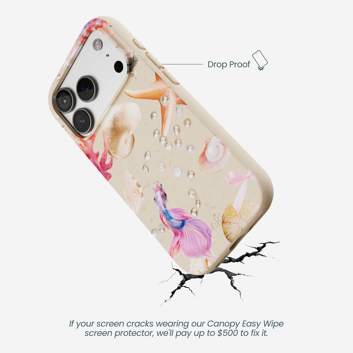 Seashell Aqua Dreams iPhone 17 Pro Case