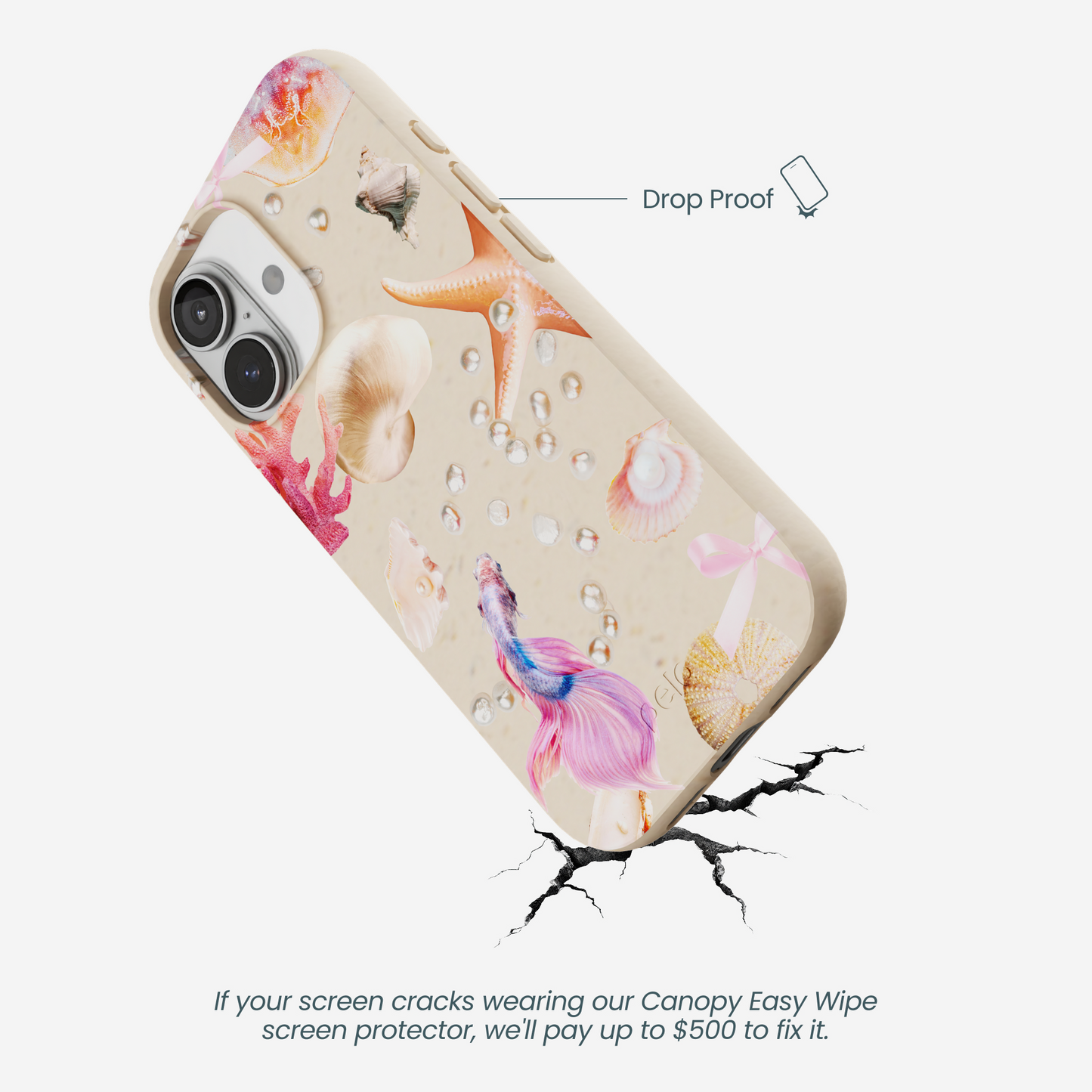 Seashell Aqua Dreams iPhone 17 Case