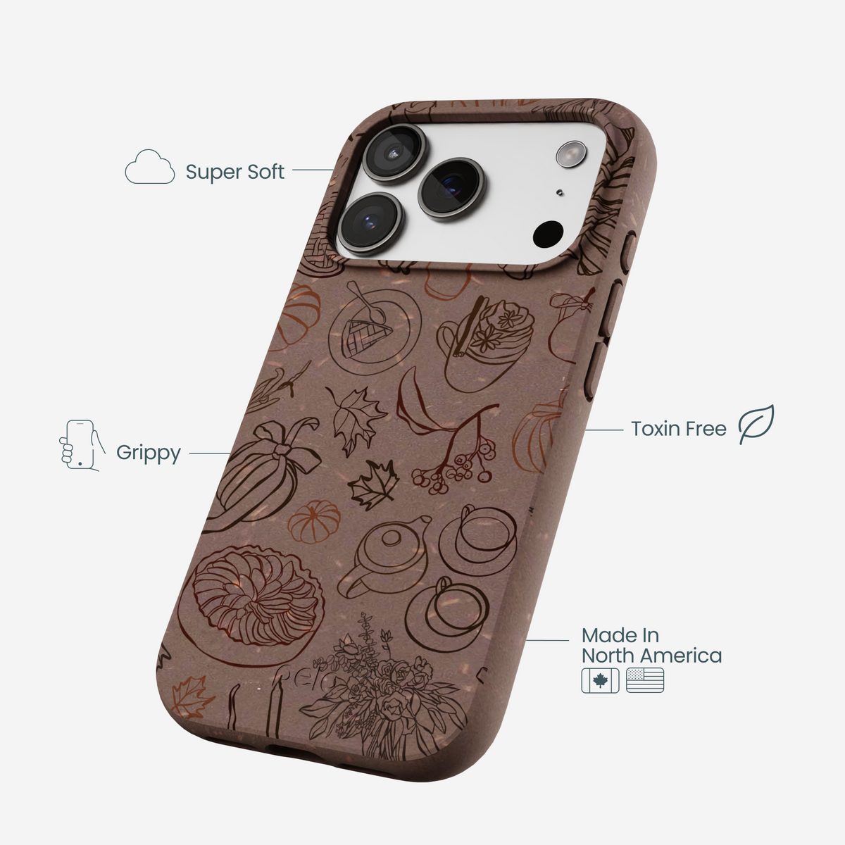 Chocolate Brown Autumn Sweets iPhone 17 Pro Case
