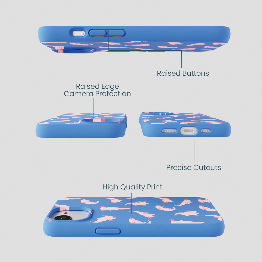 Electric Blue Axolotls iPhone 16e/17e Case