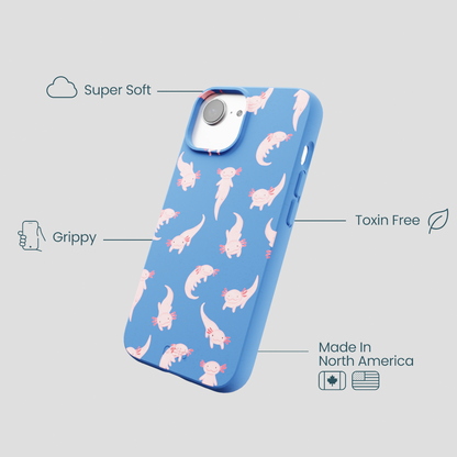 Electric Blue Axolotls iPhone 16e/17e Case