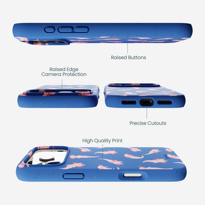 Electric Blue Axolotls iPhone 17 Pro Max Case
