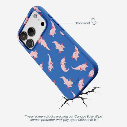 Electric Blue Axolotls iPhone 17 Pro Case