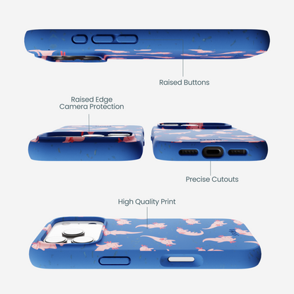 Electric Blue Axolotls iPhone 17 Pro Case