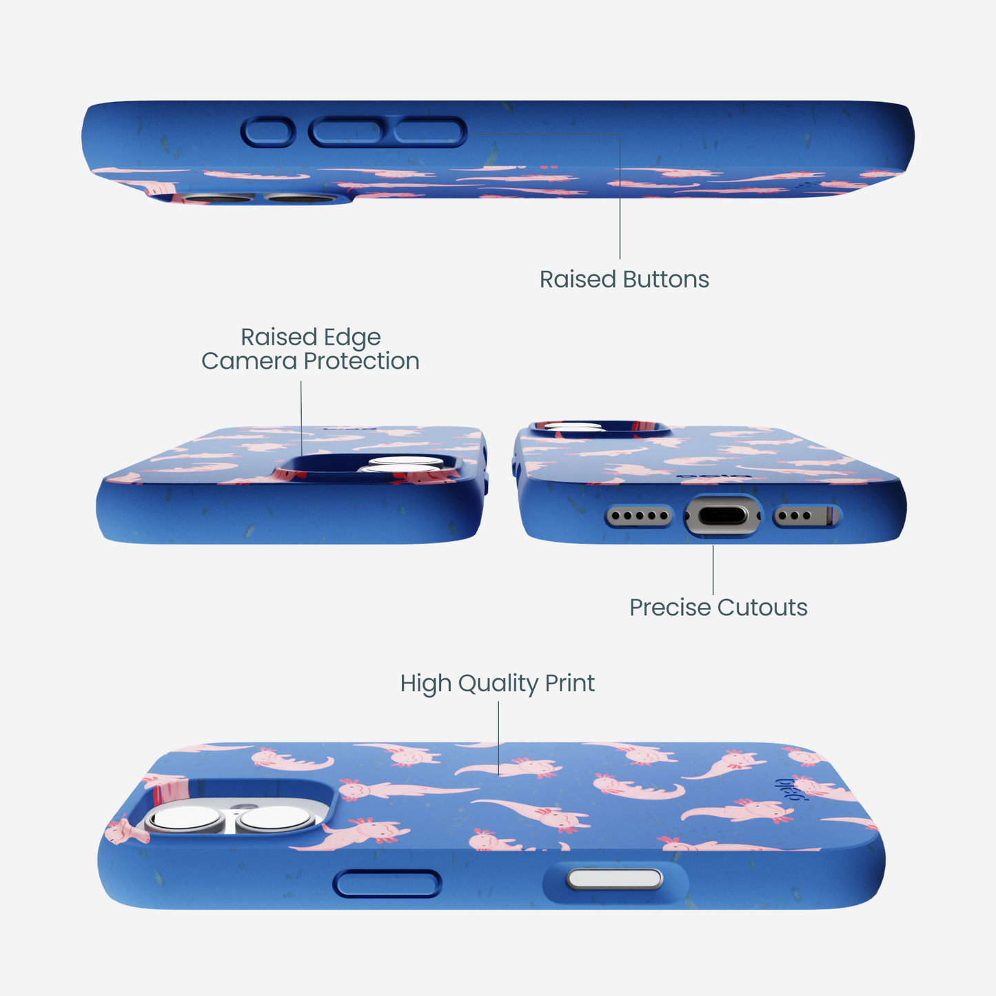 Electric Blue Axolotls iPhone 17 Case