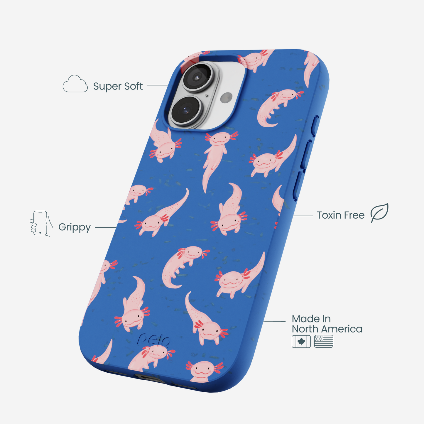 Electric Blue Axolotls iPhone 17 Case