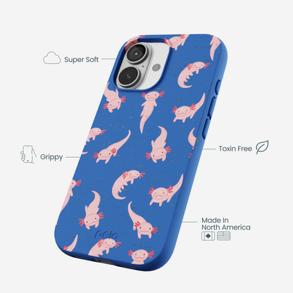 Electric Blue Axolotls iPhone 17 Case