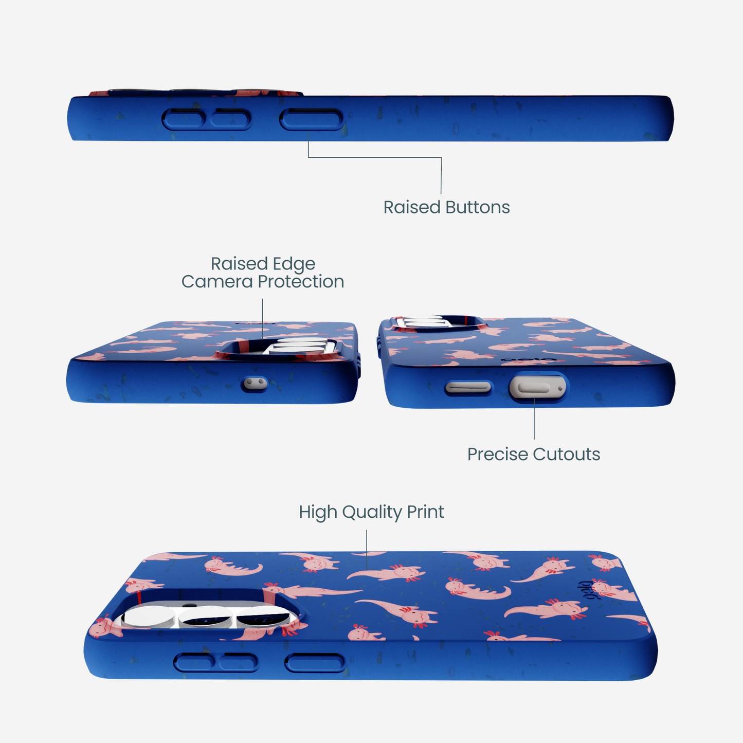 Electric Blue Axolotls Samsung Galaxy S26 Case