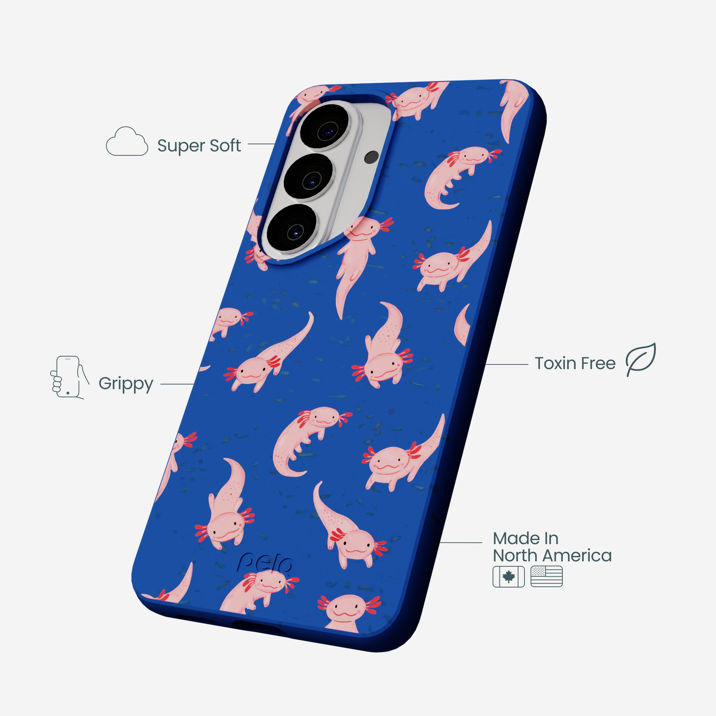 Electric Blue Axolotls Samsung Galaxy S26 Case