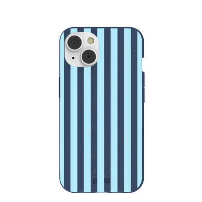 Navy Blue Baby Blue Stripes iPhone 14 Case