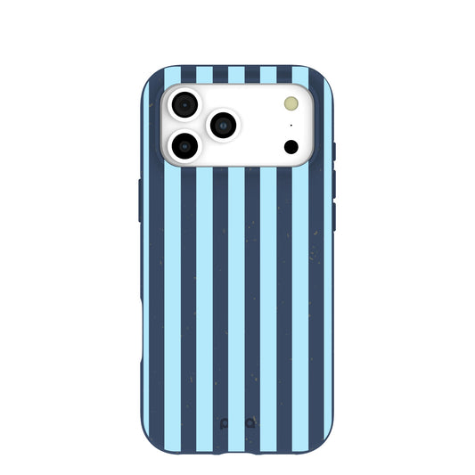 Navy Blue Baby Blue Stripes iPhone 17 Pro Max Case