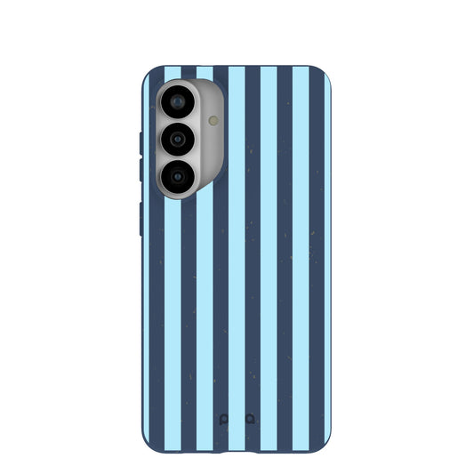 Navy Blue Baby Blue Stripes Samsung Galaxy S26+(Plus) Case