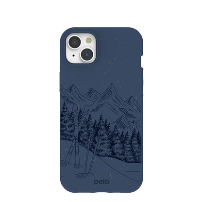 Navy Blue Backcountry Ski iPhone 15 Plus Case