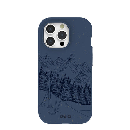Navy Blue Backcountry Ski iPhone 15 Pro Case