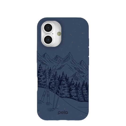Navy Blue Backcountry Ski iPhone 16 Case